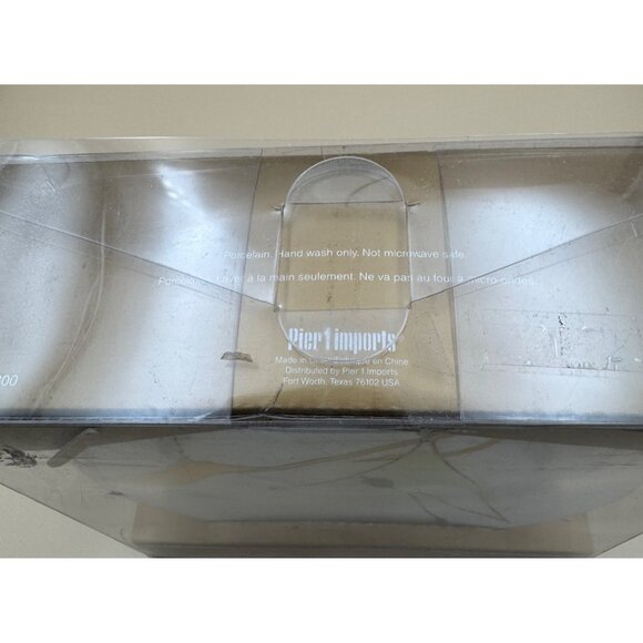 Set of 4 Pier 1 Martini Cocktail Dessert Plates Olive Porcelain Appetizer 7.5" - Picture 15 of 16